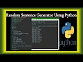 Python Tutorials For Beginners Sentence Generator Using Python