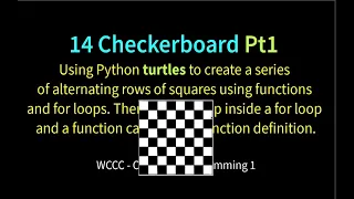 14 Checkerboard Python Turtles Pt1