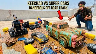 Keechad vs Super Cars: Dangerous Off Road Track Challenge! 🏎️💥