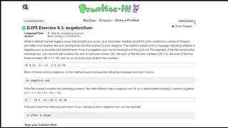 Java Practice It 6 3 negativeSum file processing scanner Boolean method