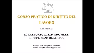 32. IL LAVORO ALLE DIPENDENZE DELLA P.A.