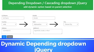 Dynamic dropdown Cascading Dropdown jQuery jQuery tutorial jQuery tutorial for beginners