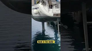Impavidus back in the water, we are all done! #liveaboard #boatmaintenance #sailing