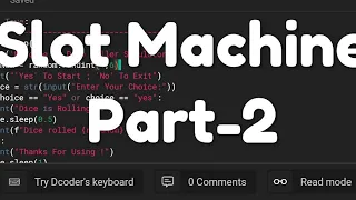 Slot Machine Tutorial Python Part-2