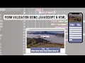 Form Validation Using JavaScript HTML No Page Refresh Required