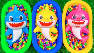 3 Minutes Satisfying Video | Mixing Funny Candy ASMR & Make Up in 3 Bathtubs with Magic M&M's Slime