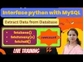 Display Data by using fetchone fetchall fetchmany and rowcount Interface Python with MYSQL