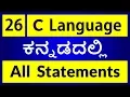 C Language in KANNADA - 26 Different types of Statements in C