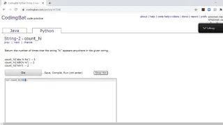 String-2 count - hi PythonTutorial Codingbat com