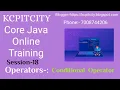 Core Java By KCP Sir SESSION - 18 Operators- Free Core Java Training For Beginners