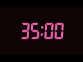 35 Second Digital Countdown Timer Dark Background Fuchsia Pink Text No Sounds