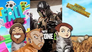 Let's Play Fall Guys & Warzone 2 & CONSOLE PUBG - YOU'VE GOT TO BE KITTEN ME!
