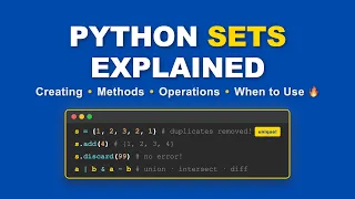 Python Sets Visually Explained Python Tutorial for Beginners