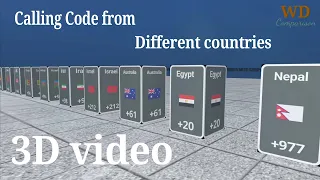 Calling Code Numbers from all countries 3D comparison s