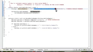 HOW TO VALIDATE MOBILE NUMBER IN JAVA USING REGEX