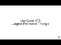 LeetCode 976 Largest Perimeter Triangle