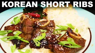 Korean Style Short Ribs Pan Seared Braised Method 