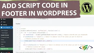 How to Add JavaScript Script Code in WordPress Footer