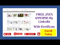 Free JAVA Course by LinkedIn Microsoft With Certificate Enroll Today