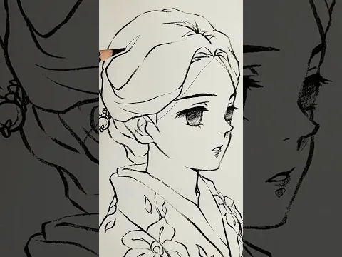 DRAWING One Pencil. One Drawing #trending #drawing #animeeart #drawingprocess #sketch