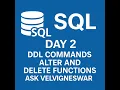 Day 2 SQL Alter and Deleting the Table Drop English Beginner Tutorial AskVelvigneswar