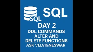 Day 2 SQL Alter and Deleting the Table Drop English Beginner Tutorial AskVelvigneswar
