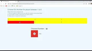 Dice Game Using HTML Javascript and CSS