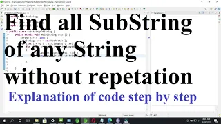 Find all the substring of any string without repetitions
