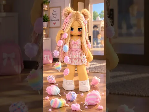 I Make Cotton Candy With My Hair… Until A Boy With The Same Hair Finds Me 🍭✨#roblox #brookhavenrp
