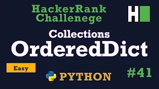 41 Collections OrderedDict Hackerrank Python Solution Explained