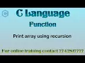 recursion in c print array elements