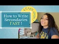 Medical School Secondaries How to Write Your Secondaries FAST