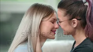 Young redhead lesbians Girls Kissing and joke