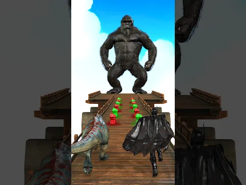 T Rex-Batman VS 9999 LVL Boss Can T Rex-Batman Defeat King Kong Help T Rex-Batman