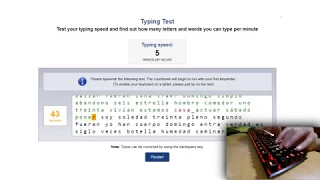 Typing Test 455 Keystrokes per minute