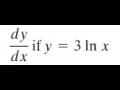 if y 3lnx Find the indicated derivative