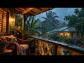 🌧️ Relaxing Tropical Rain on a Cozy Caribbean Veranda | Rain Sounds for Sleep & Relaxation