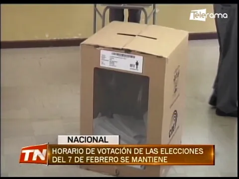 Horario de votación de las elecciones del 7 de febrero se mantiene