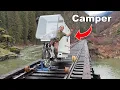 Exploring 100 Miles of Abandoned Railroad on E-Bike Micro Camper - Solo Camping