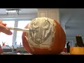 Carving a Pumpkin with Stencil
