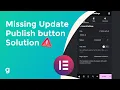 Elementor Can t See the Update Button Fix