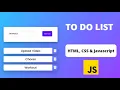 Vanilla Javascript To Do List Application Project For Beginners