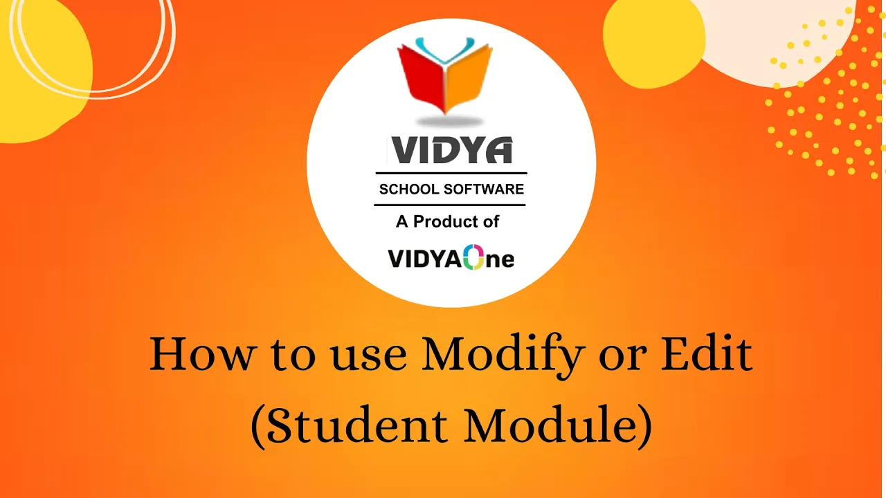 Edit / Modify Student Details