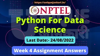 NPTEL Python for Data Science Assignment 4 Answers July 2022 Unique Jankari