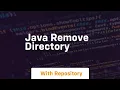 java remove directory