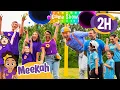Blippi Meekah GAME SHOW Rainbow Buckets Challenge
