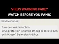 Virus Protection Is Off Warning After Windows 11 Update Is It Fake
