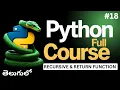 Python Functions Return Values Recursion Explained in Telugu -18 College Coders