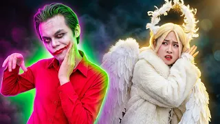 The clown became girly, even the angels were stunned #Clown #Angel