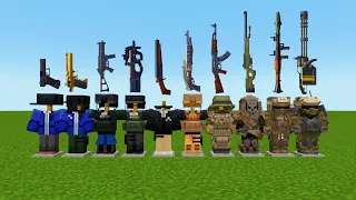 which TaCZ gun and Armor is the STRONGEST against MINECRAFT MOBS ?